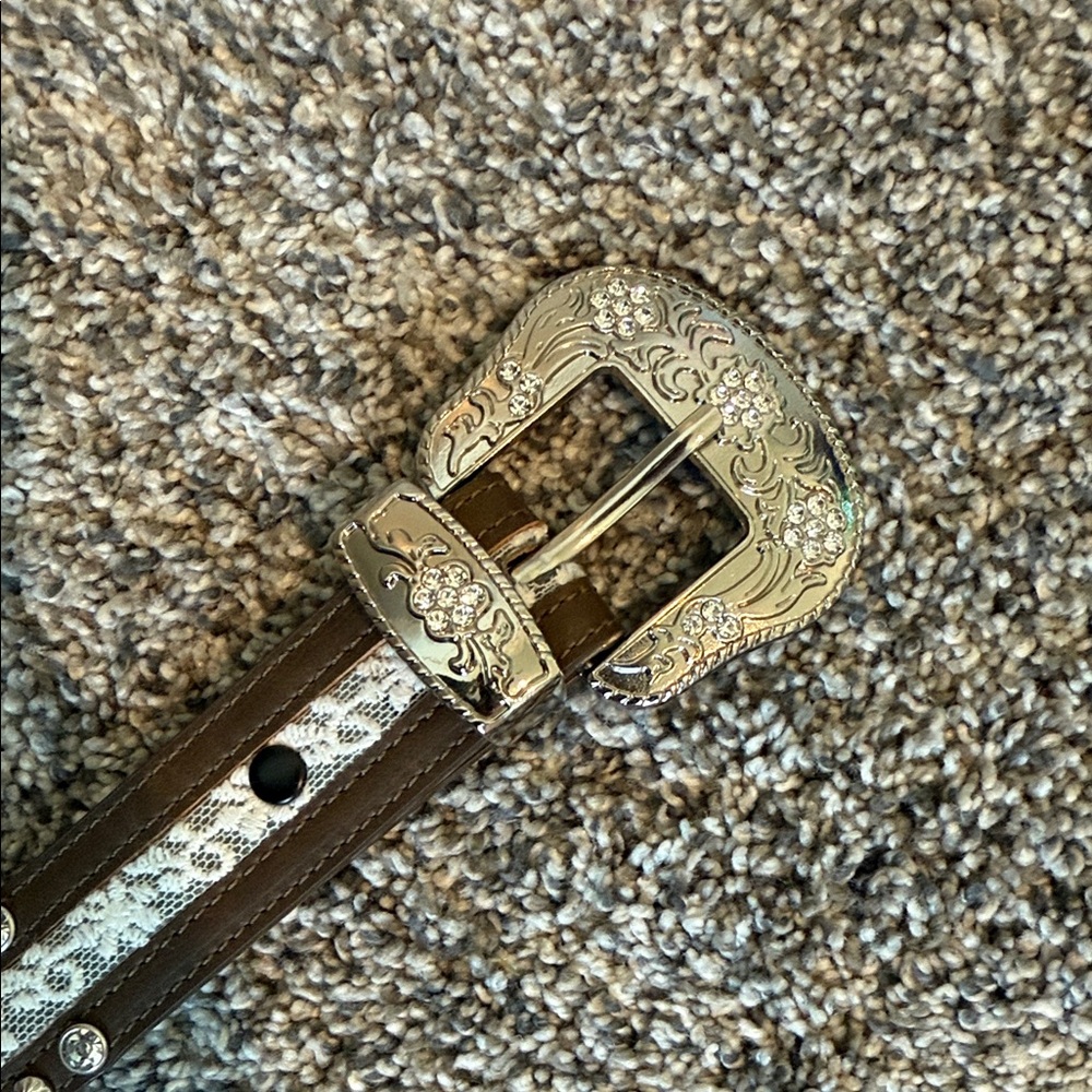 Kids Brown Belt with Silver Buckle